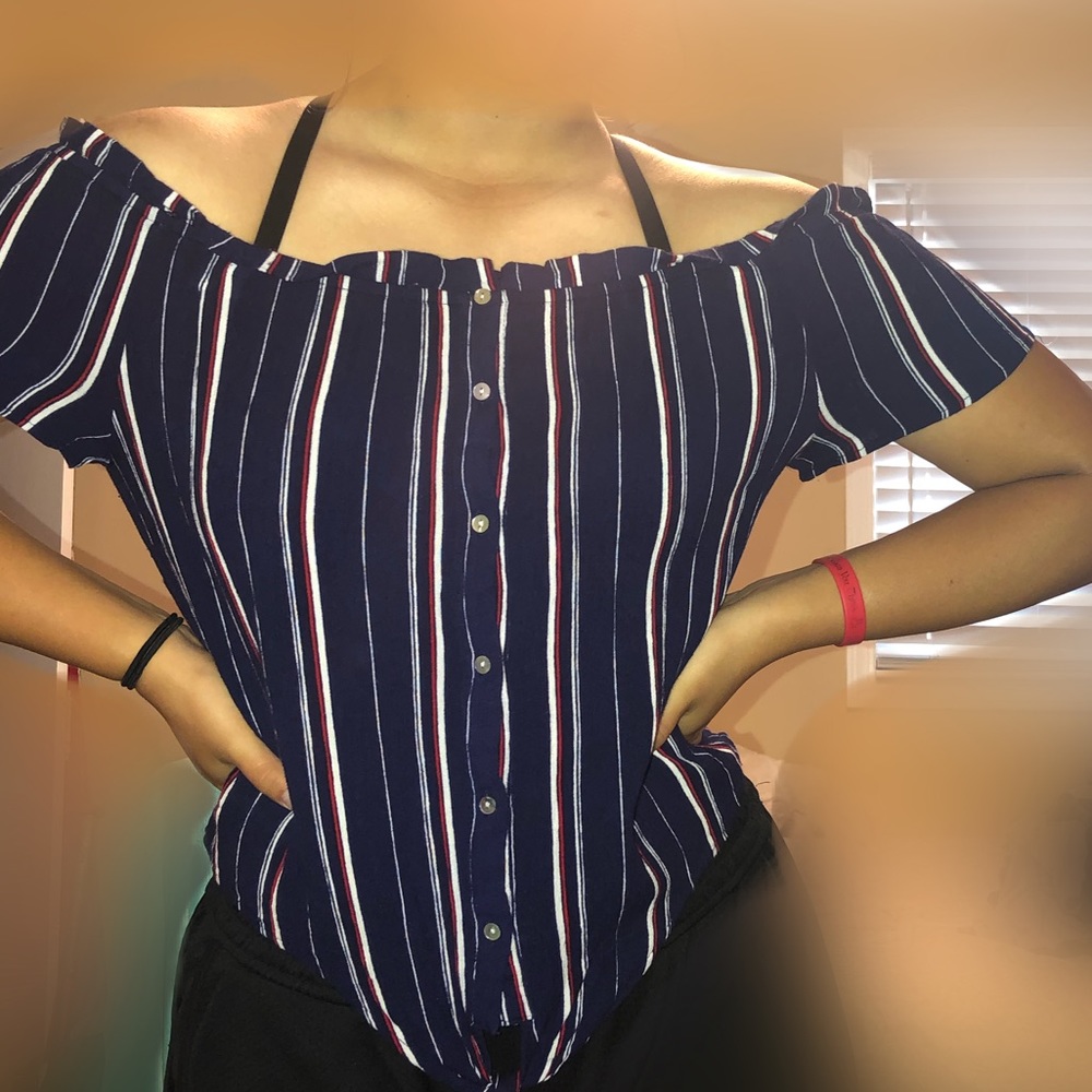 Striped Off the Shoulder Top